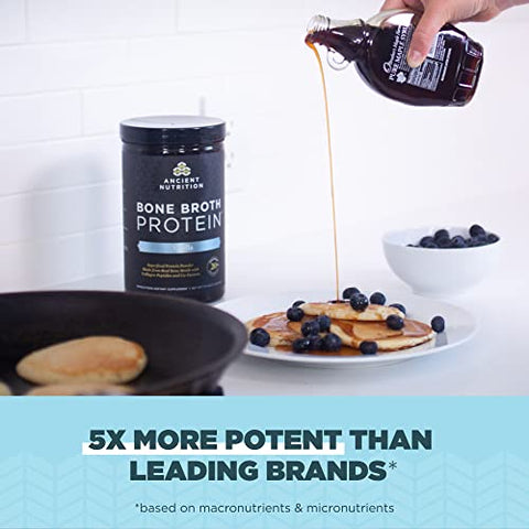 Proteína em Pó de Caldo de Osso Real, Baunilha, 20g de Proteína por Porção, 40 Porções, Colágeno Hidrolisado em Pó Livre de Glúten, Ótimo em - Ancient Nutrition