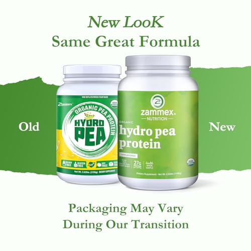 Proteína de Ervilha Orgânica em Pó, 27g de Proteínas por Porção, Vegana 100% à Base de Plantas, Ervilha Canadense em Pó, Sem Glúten, Não-OGM, Sem Aditivos, Fácil Digestão, 2.62lbs, Sabor Natural - Zammex