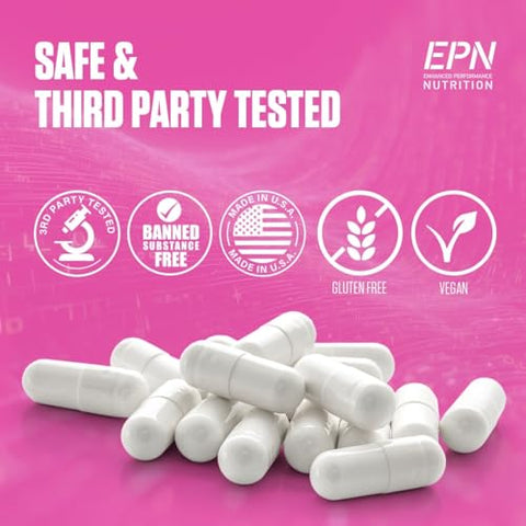 EPN Supplements - Libido Booster for Women | Horny Goat Weed For Her 9X | Auxilia Saúde Feminina, Humor, Energia, Fluxo Sanguíneo | Raiz de Maca, Longjack 7 Mais Ingredientes Poderosos em Doses Ultra | 3º