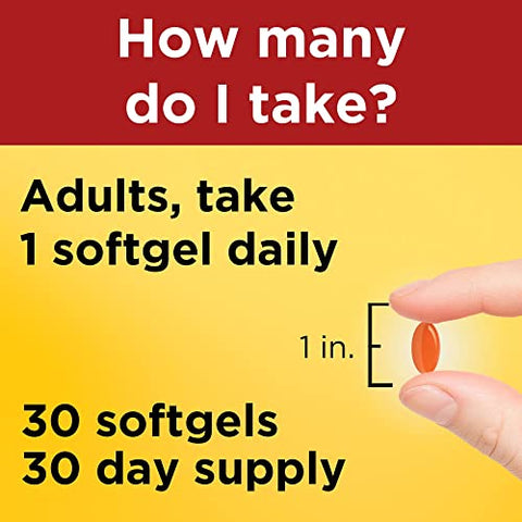 CoQ10 100mg com Extrato de Pimenta Preta para Melhor Absorção de Nutrientes, Suplemento Dietético para Apoio à Saúde Cardíaca, 30 Softgels, Fornecimento de 30 Dias - Nature Made