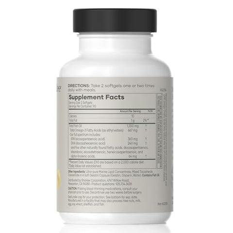 OmegaGuard – Ômega-3 Puro e Limpo para Coração, Olhos e Cérebro – 60 cápsulas de 1000 mg - Shaklee