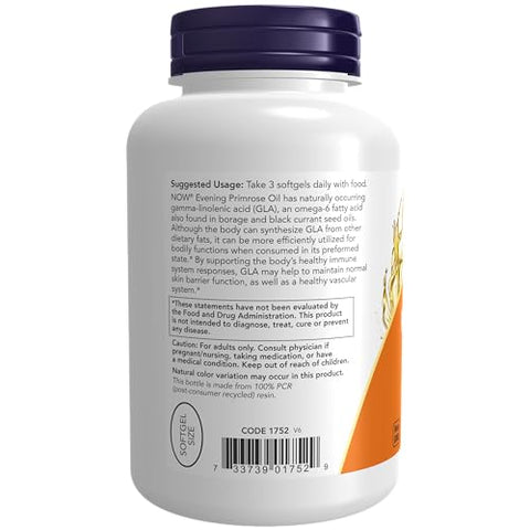 Suplementos, Óleo de Prímula 500 mg com GLA Natural (Ácido Gama-Linolênico), 250 Softgels - NOW Foods