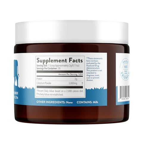 Foods Core Colostrum – Pó de Colostro 100% Grass Fed 3.000mg – Saúde Intestinal, Imunidade, Recuperação – Suplementos de Lactoferrina – Suplemento de Colostro Amigável ao Keto – 30 - Equip