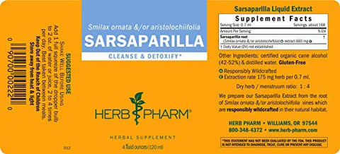 Extrato Líquido de Salsaparrilha para Limpeza e Desintoxicação – 118 ml - Herb Pharm