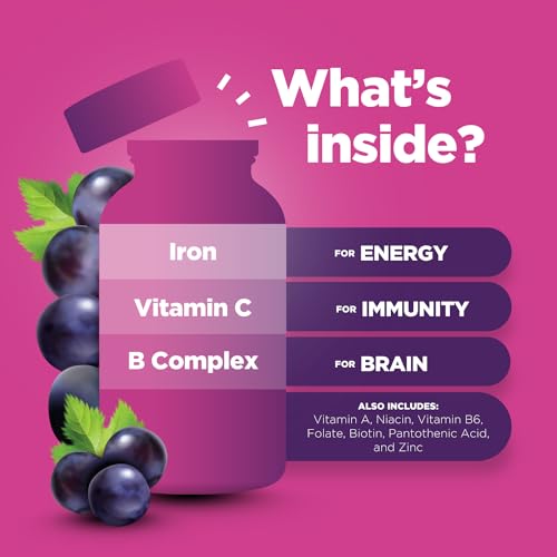 Phytoral - Multivitamínico com Ferro em Gomas para Crianças – Vitaminas Mastigáveis em Goma com Ferro para Auxílio na Concentração e Energia Natural – Vitaminas em Goma com Ferro para Suporte Imunológico e Mental