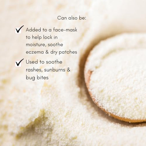 Pó de Banho de Aveia para Bebês com Eczema da Irene Organics – Aveia Coloidal para Tratamento Calmante de Eczema, Assaduras, Pele Seca, Coceira e Irritação – Hidrata e Alivia
