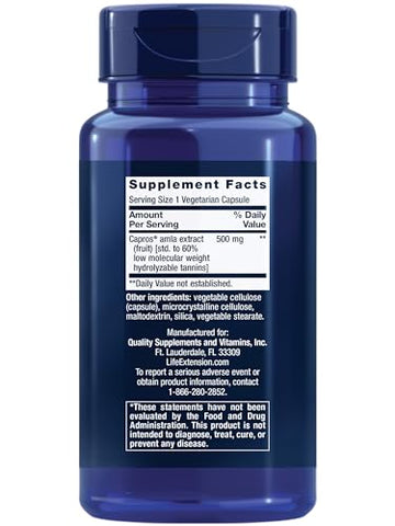 Advanced Lipid Control – Extrato de Amla, Groselha Indiana – Saúde do Coração e Endotelial – Vegetariano, Sem Glúten – 60 Cápsulas - Life Extension