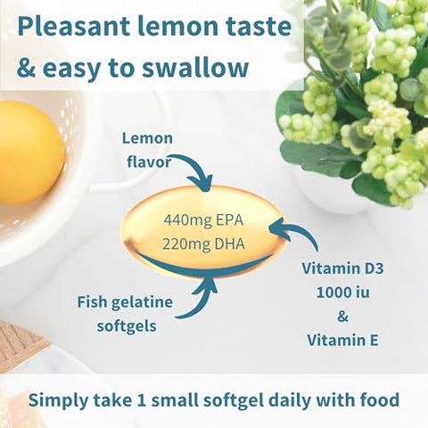 Igennus Healthcare Nutrition - Óleo de Peixe Selvagem Avançado Omega-3 – 1000mg EPA e DHA – 60 Cápsulas