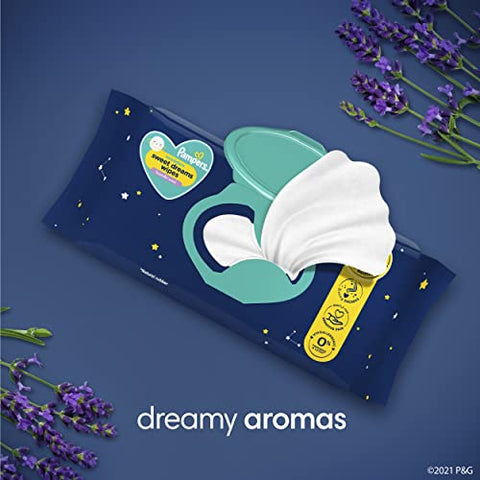 Swaddlers Lenços Umedecidos Sweet Dreams, Lavanda Calmante, 12 Pacotes Flip-Top (672 Lenços no Total) - Pampers