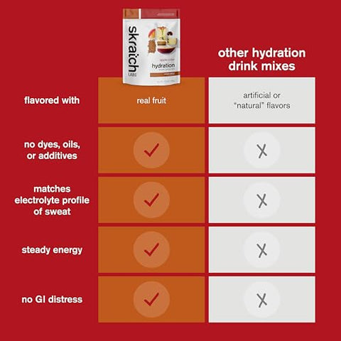 Hydration Powder | Mistura de Bebida Esportiva em Pó | Pó de Eletrólitos para Exercícios, Resistência e Desempenho | Maçã Cidra | 20 Porções | Não-OGM, Vegano, Kosher - Skratch Labs