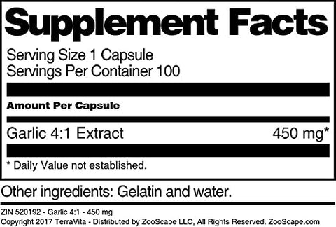 Terravita - Alho 4:1-450 mg (100 Cápsulas) – 3 Pacotes