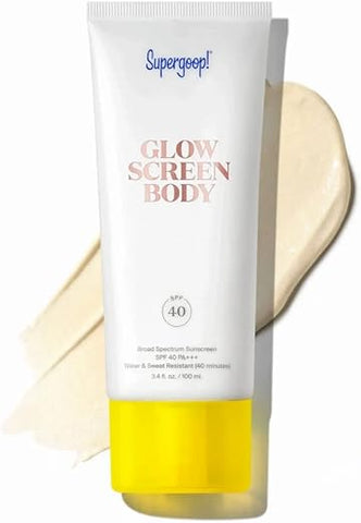 Glowscreen Body SPF 40 PA – Loção Corporal Protetor Solar de Amplo Espectro com Brilho Sutil – Proporciona Brilho Instantâneo – 100ml - Supergoop!