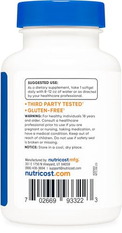 Vitamina D3 10.000 UI, 240 Cápsulas Softgel – Potente, Livre de OGM, Sem Glúten - Nutricost
