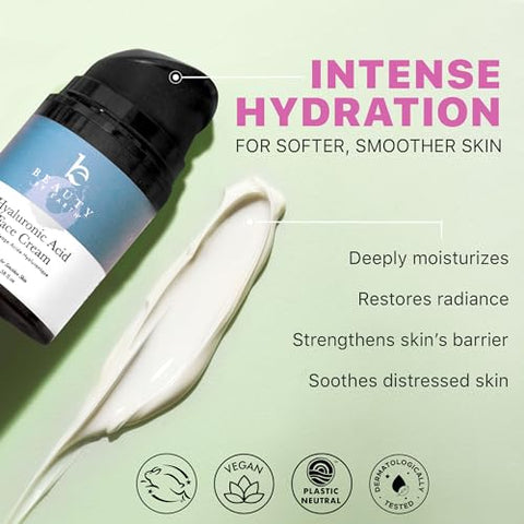 Beauty by Earth - Hidratante Facial com Ácido Hialurônico – Orgânico, Fabricado nos EUA (30ml)