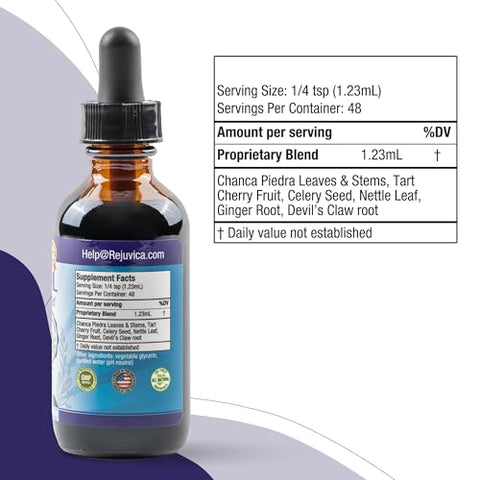 Rejuvica Health - Varicol – Suporte Avançado para Ácido Úrico – Entrega Líquida para Melhor Absorção – Cereja Tart, Chanca Piedra, Semente de Aipo, Gengibre – 100% Natural