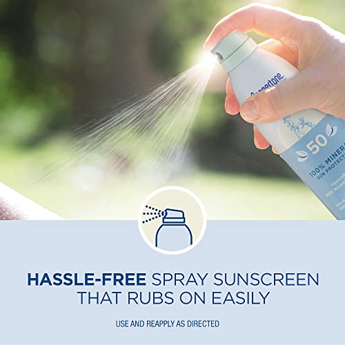 Protetor Solar em Spray Stick Mineral de Óxido de Zinco Pure and Simple FPS 50, Pacote de Protetor Solar de Amplo Espectro FPS 50 (150 ml Spray 14 g Stick), 2 Unidades - Coppertone