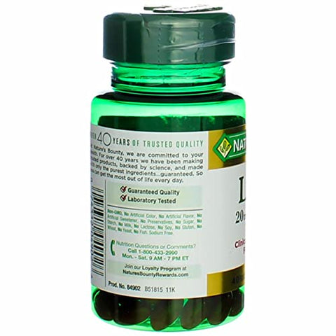 Nature's Bounty - Nature’s Bounty Lutein 20 mg Softgels 30 un (Pacote com 4) – Saúde Ocular e Antioxidante