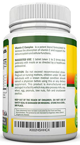 NutriONN - Super Complexo de Vitamina C – 1695mg – 180 Comprimidos – Com 530mg de Bioflavonoides Cítricos Naturais, Rosa Mosqueta, Rutina, Quercetina | Marca: Super Vitamin C