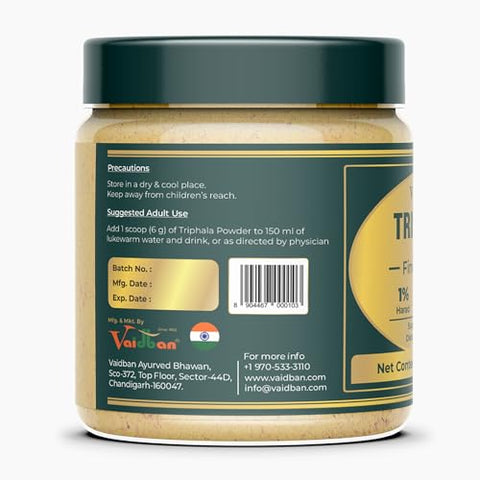 Vaidban - Triphala Amrit Pó Fino – Suplemento Herbal com Amla, Bibhitaki, Haritaki, Digestão | 100g