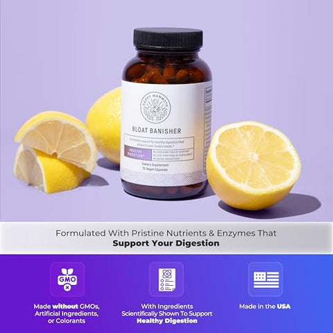 Bloat Banisher – Alívio Natural para Inchaço, Gases e Indigestão | 100% Natural | 60 cápsulas - Happy Mammoth