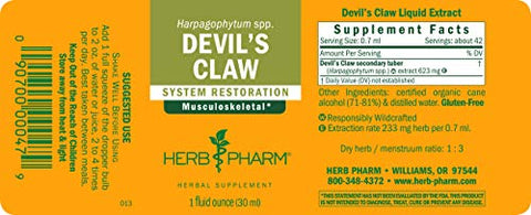 Extrato Líquido de Garra do Diabo para Suporte ao Sistema Musculoesquelético – 30ml (DDCLAW01) - Herb Pharm