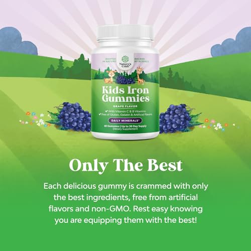 Natures Craft - Tasty Kids Multivitamínico com Ferro Gummy – Gomas de Ferro Suaves para Crianças e Bebês com Vitamina C | Marca Tasty Kids