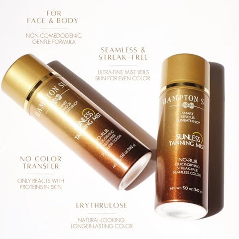 Hampton Sun Bronzeamento Sem Sol em Spray, 150 ml – Mistura Perfeita para um Bronzeado Natural