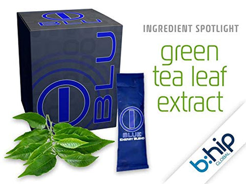 Blue Energy Blend - Bhip I – Bebida Energética Natural Azul – 100% Natural – Sem Queda – Energia Duradoura – 30 Sachês/Caixa – Vitaminas