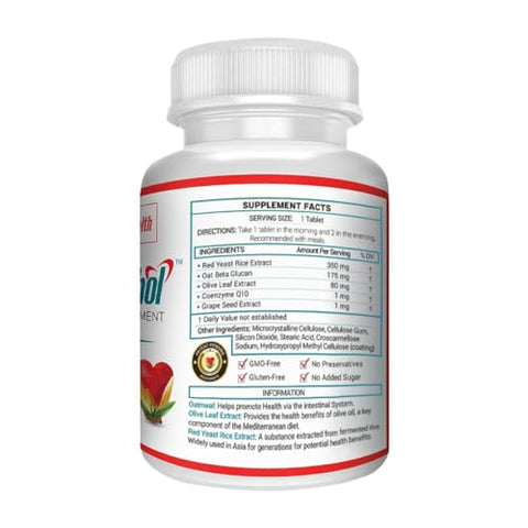 Naturachol - Fórmula Avançada de Suporte ao Colesterol | 90 Comprimidos Veganos | Extrato de Arroz Vermelho, Azeite de Oliva, Aveia, CoQ10, Extrato de Semente de Uva | Marca: Advanced Cholesterol Support Formula
