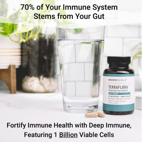 Terraflora Deep Immune – Probiótico Prebiótico SBO de Bacillus Spore Form Synbiotic com LC-Plasma – Impulsionador Imunológico Poderoso (60ct) - Enviromedica