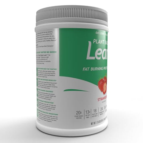 Nutrition53 Pó Substituto de Refeição para Perda de Peso, Queimador de Gordura, Controle de Apetite, Morango à Base de Plantas (28 Ounce) - LEAN1