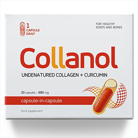 Collanol - Inovação no Cuidado das Articulações Saudáveis – Fórmula Líquida em Cápsula Dupla 3D de Extrato Micelar de Cúrcuma das Raízes 1 Cápsula/Dia. Testado em Laboratório (Pacote de 1)