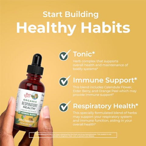 MaryRuth Organics - Gotas Líquidas Orgânicas USDA para Saúde Respiratória com Folha de Mullein | Raiz de Marshmallow | 30ml