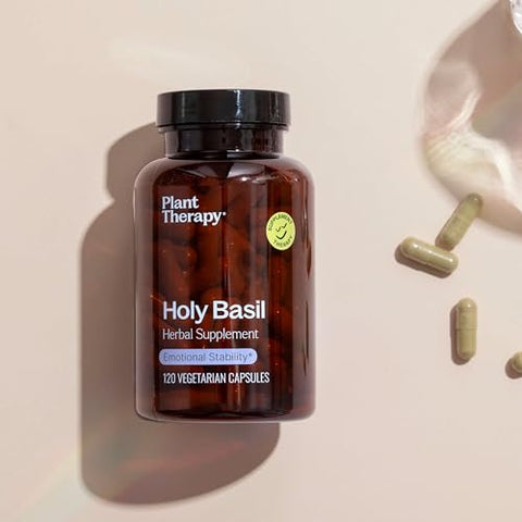 Cápsulas de Suplemento Herbal Holy Basil, Suporte para Estabilidade Emocional – 60 cápsulas - Plant Therapy