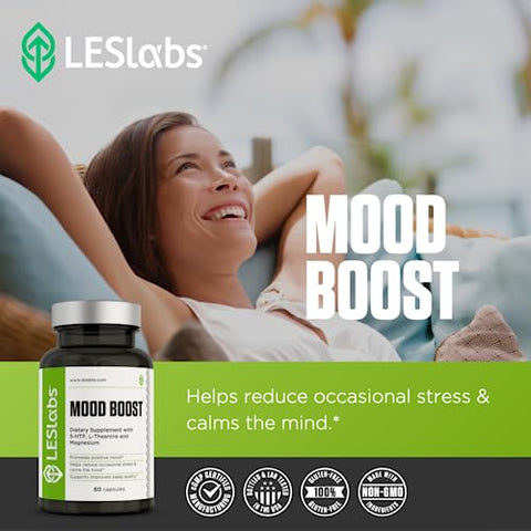 Mood Boost – Alívio do Estresse, Suporte ao Humor, Relaxamento Profundo | 60 Cápsulas - LES Labs