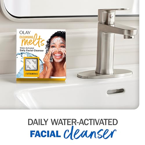 Cleansing Melts Vitamina C – Limpeza Facial, 64 un. (2 x 32 un.), Sabonete Facial Ativado por Água, Limpa, Tonifica e Refresca a Pele - Olay