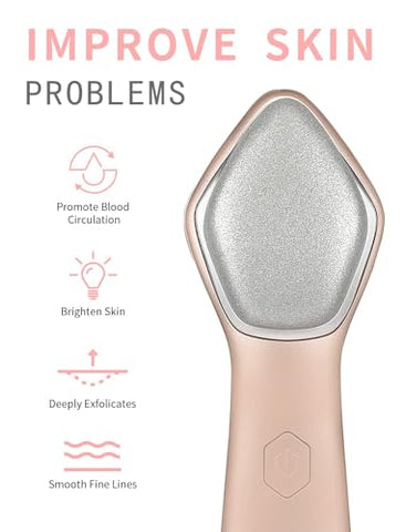 Máquina de Microdermoabrasão Pro, Grande Ferramenta de Varinha de Microdermoabrasão Elétrica com Diamante, 3 Níveis de Frequência para Esfoliação Facial e Corporal – Cuidados com a Pele (Rosa) - NEWDERMO
