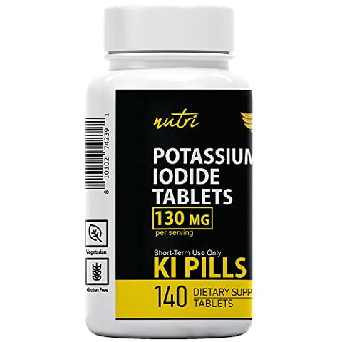 Nature's Fusions - Comprimidos de Iodeto de Potássio 130 mg (2 Pacotes) – (280 Comprimidos) EXP 10/2032 – Pílulas de Iodo de Potássio YODO Naciente, Pílulas Anti Queda Nuclear