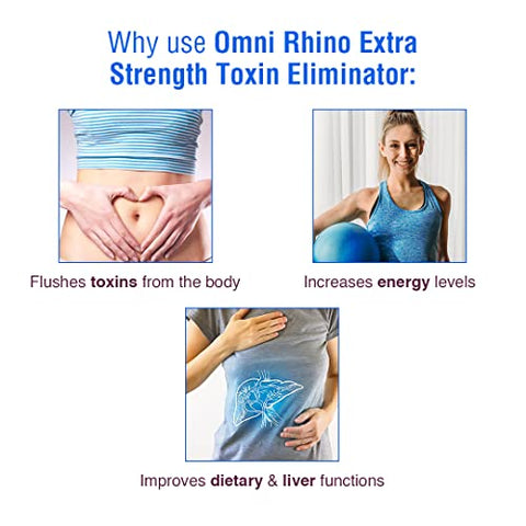 Omni Rhino – Eliminador de Toxinas Extra Forte – Bebida Detox de Ação Rápida – Sabor Frutas Vermelhas 240 ml (2 Unidades) - Wellgenix