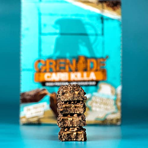 Barra de Proteína Alta e Baixo Carboidrato, 12 x 60 g – Chocolate Chip Salted Caramel | Grenade Carb Killa Barra de Proteína de Alta Qualidade - Grenade Carb Killa