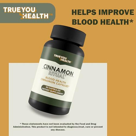 True You Health - Canela Ritual – Melhor Suplemento de Canela para Suporte Sanguíneo – Cápsulas de Extrato de Canela – Comprimidos de Canela – Suplementos de Canela – Cápsulas de Canela para