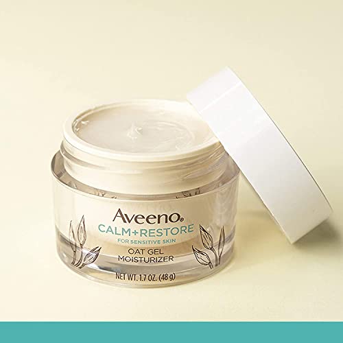 Calm Restore Gel Facial Hidratante para Pele Sensível, Creme Gel Leve Hidratante Facial com Aveia Prebiótica e Matricária, Hipoalergênico, Sem Fragrância – 50g - Aveeno
