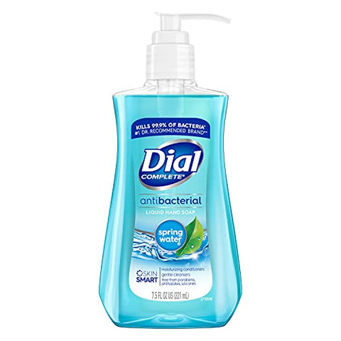 Sabonete Líquido Antibacteriano Dial Água de Nascente 221ml, Azul, 12 Unidades