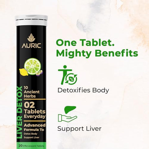 Suporte Herbal para o Fígado | Cardo Mariano (Silymarin), Cúrcuma, Alho, Gengibre para a Saúde do Fígado | Detox Avançado - Auric