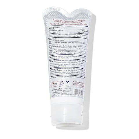 Creme para Assaduras Super Sensível Sem Fragrância | Óxido de Zinco | 100% Bio-Based | Hipoalergênico | Creme Calmante para Assaduras de Bebê | 82 g - California Baby