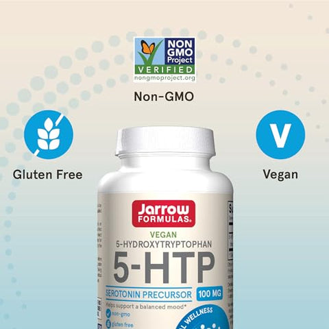 5-HTP 100 mg: Suplemento de Serotonina, 60 Cápsulas Vegetarianas - Jarrow Formulas