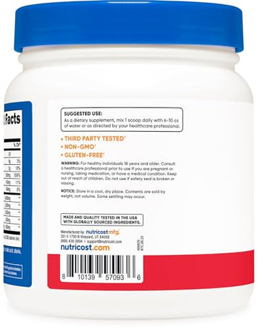 Pó de Fibra Prebiótica (454g, Sabor Frutas Vermelhas) – Saúde Digestiva, Suplemento de Fibra Natural, Mistura de Fibras Vegetais Solúveis - Nutricost