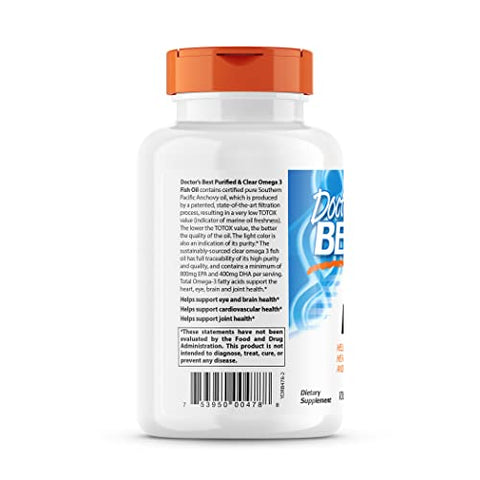 Doctor's BEST - Doctor’s Best Purified Ômega-3 de Óleo de Peixe 1000mg – 180 Cápsulas
