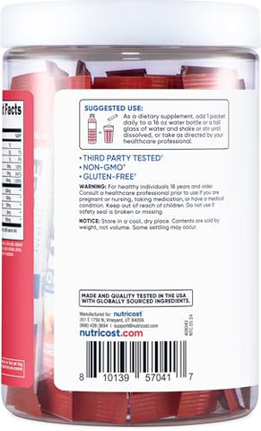 Energy Complex Stickpack (20 Porções) Sabor Morango Kiwi – Sem Glúten e Não-OGM - Nutricost