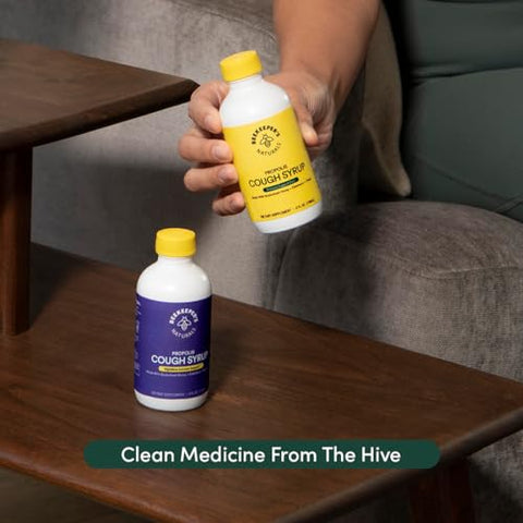 Beekeeper's Naturals - Xarope para Tosse Diurna de Mel de Própolis de Abelha do Apicultor Naturais para Adultos com Sabugueiro, Própolis de Abelha, Mel de Trigo Sarraceno – Suporte Imunológico